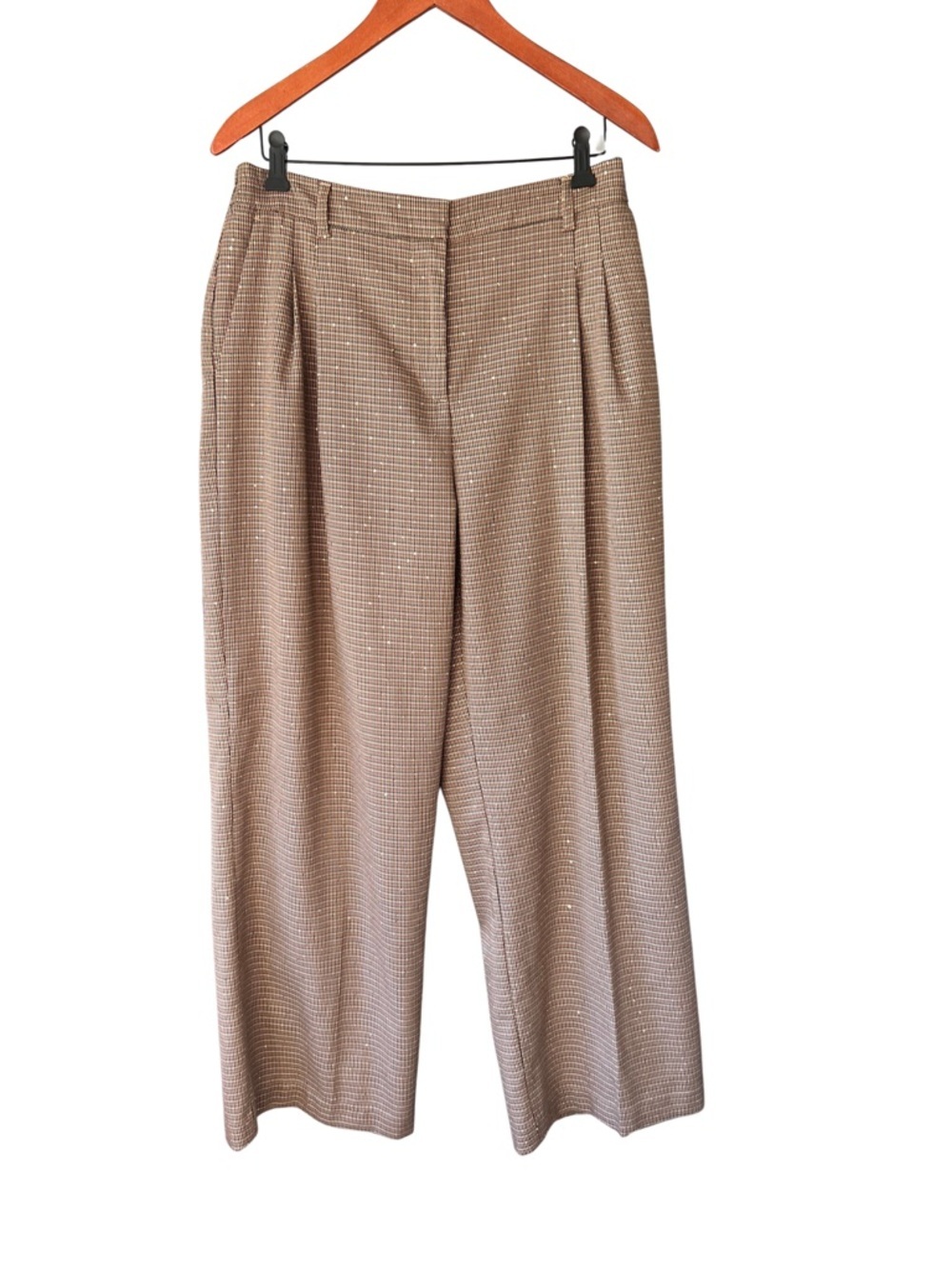 House of Harlow 1960 Taupe Wide-Leg Trouser Crop Top Pant Set - Picture 3 of 9